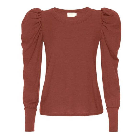 Nation LTD NWT Romy Modest Tee in Red Clay Blouse, Sz Medium - Picture 1 of 12